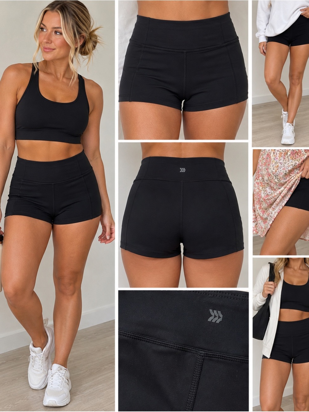 All in Motion Black High Rise 2” Shortie Athletic Shorts XXL Workout Yoga
